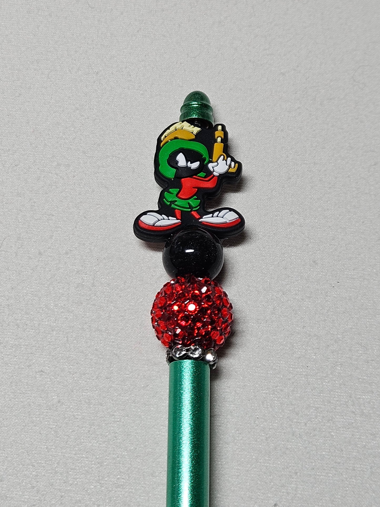 Beaded Marvin the Martian green metal pen