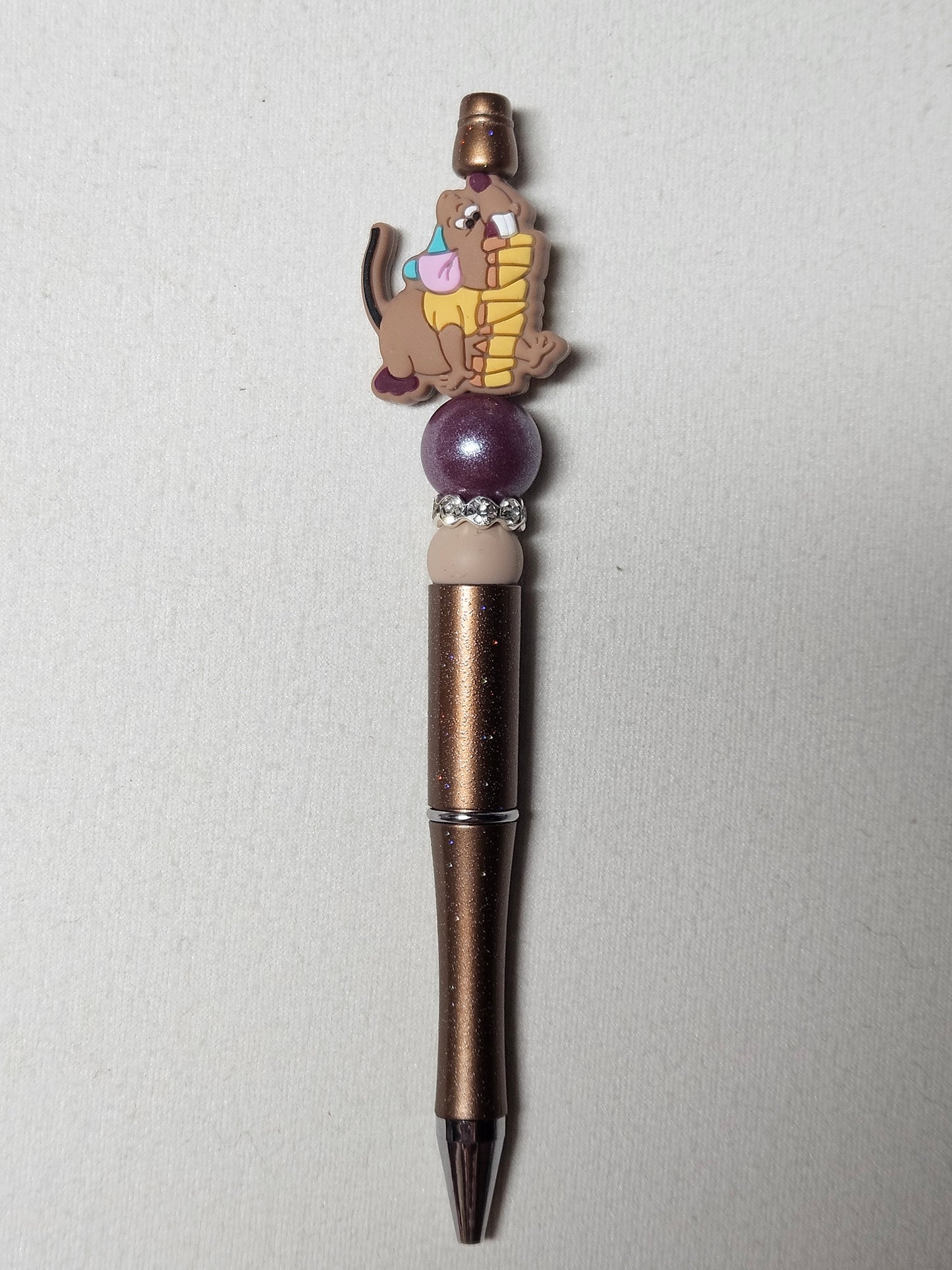 Beaded gus gus gold plastic pen