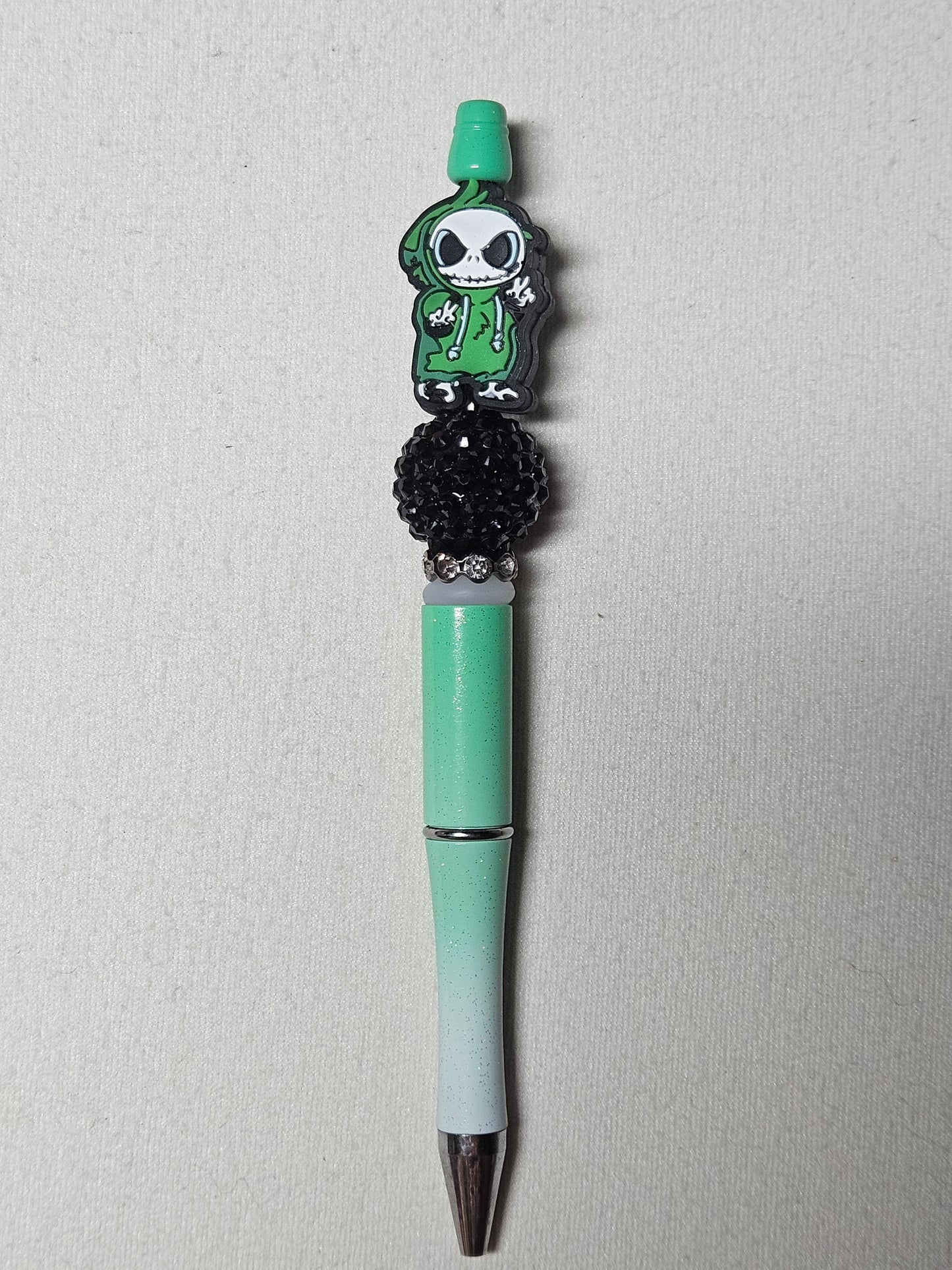 Beaded jack green ombre plastic pen