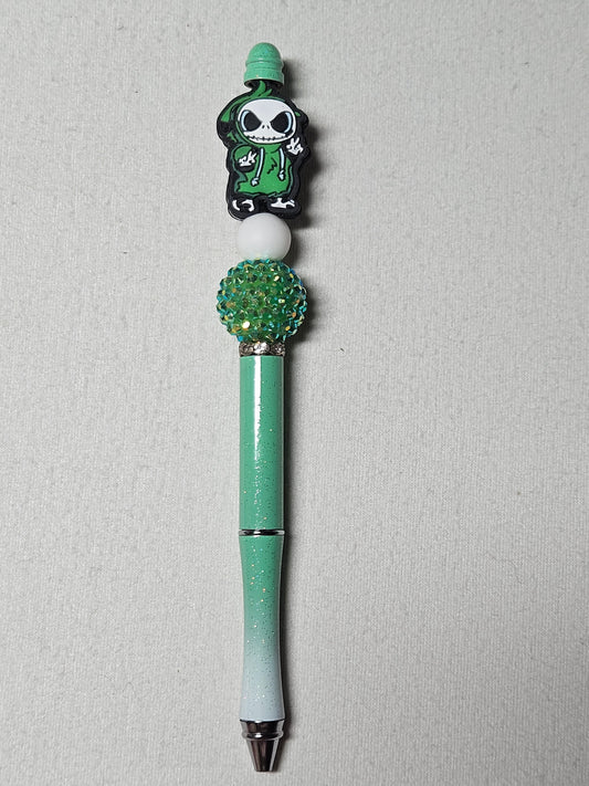 Beaded jack green ombre metal pen