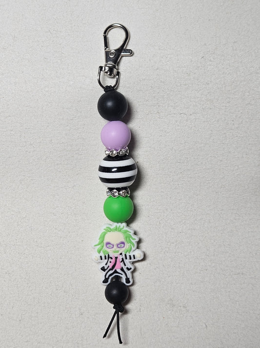 Beaded Beetlejuice keychain