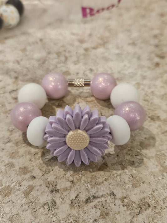 Tumbler purple flower cup charm