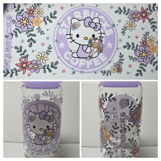 Libby cup 16 oz. HK purple flowers