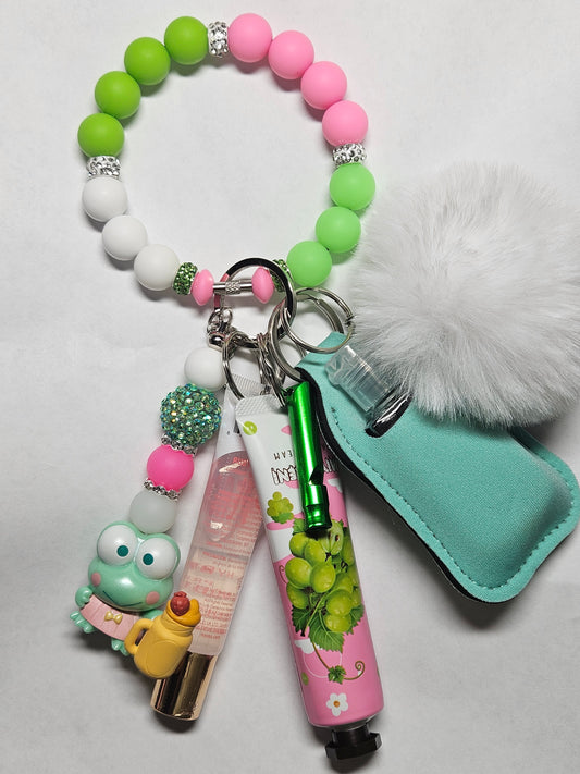 Beaded wristlet keroppi