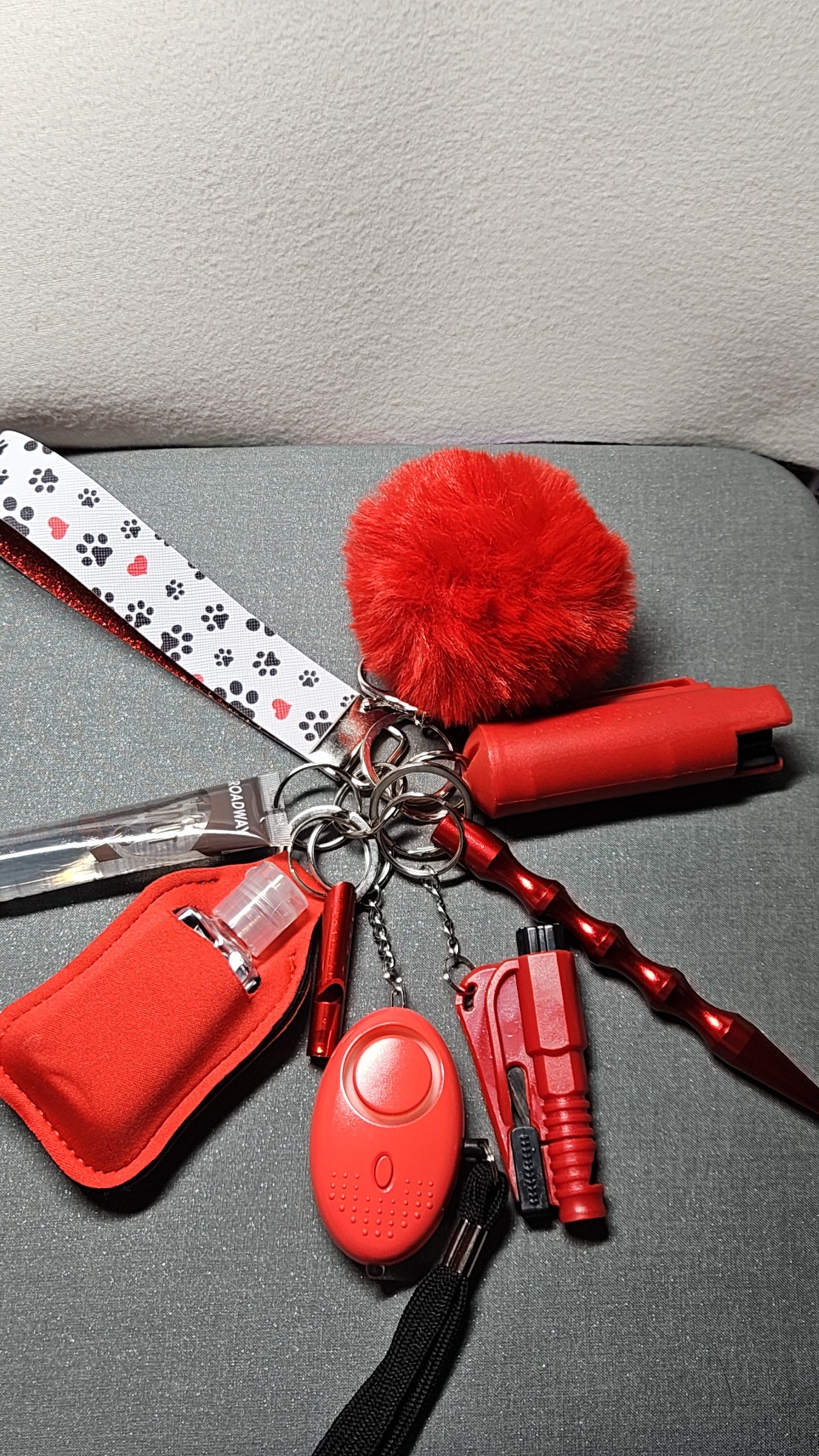 Red paws safety keychains